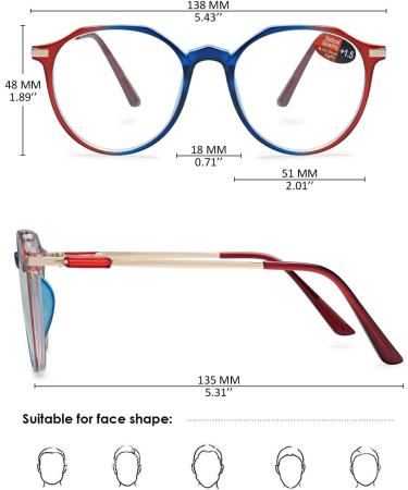 Koosufa Round Reading Glasses | Blue Light Filter for Men & Women | Ultra Light Anti-Fatigue Aid | Strengths 0.0 to 4.0 | Fashionable Computer Frames - Buy Online on GoSupps.com