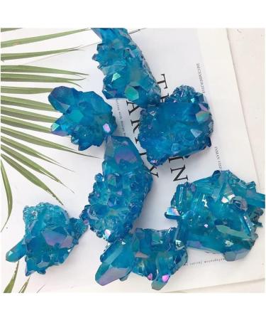 Natural Crystal Rough Crystal Natural Blue Angel Aura Crystal Cluster Electroplating Titanium Coating Quartz Cluster Stone (Size : 120-140g) - Buy Online on GoSupps.com