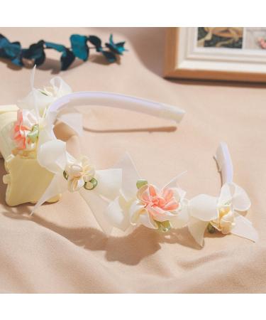 IYOU Flower Wedding Headband Ivory Bowknot Hair Bands Birthday Party Hair Accessories for Girls - Buy Online on GoSupps.com