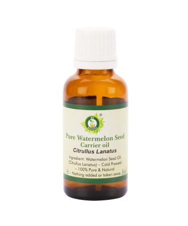 R V essential pure watermelon seed oil 30ml (1.01 ounces) - Citrullus Lanatus (100% pure and natural cold -pressed) pure watermelon seed carrier oil 30 ml (1 Pack)