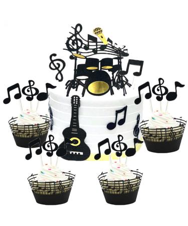 (Set of 20)Music Notes Cupcake Topper Picks Music Notes Cake Decorations Party Supplies Birthday Cake Decorating Tools for Baby Showers
