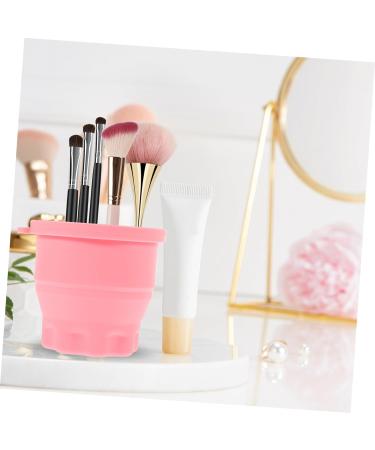 SKISUNO Makeup Brush Cleaning Bowl Retractable Silicone Scrub Cup Drying Rack Brush Makeup Tool Cleaner Beauty Tool Cleaning Bowl Multifunction Silica Gel Storage Rack Makeup Brush Cleaner 9.20X9.20X8.60CM Pink - Buy Online on GoSupps.com