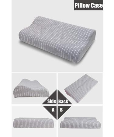 Eucoz Replacement Pillow Case for Contour Pillow - Soft Cotton Zippered Cover for Memory Foam Neck Pillow - Grey, 20x12 Inch - Buy Online on GoSupps.com