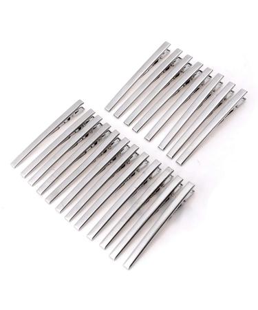 Haodeba 20 Pcs Premium Sturdy Stainless Steel Alligator Hair Clips Hair Pins Silver 8cm/3 Inch