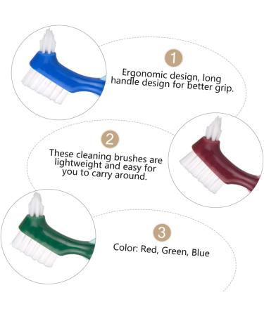 Frcolor 3-Piece Double-Headed False Toothbrush Set - Prosthesis Cleaning Brush for Ultimate Dental Care - Buy Online on GoSupps.com