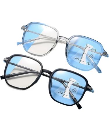 Fashionable Progressive Multifocus Reading Glasses - Anti-Blue Light for Middle-Aged & Seniors | Iynwbjts - Sand Black Frame (3.00) - Buy Online on GoSupps.com