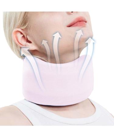 Neck Brace - Adjustable Soft Brace Wraps for Neck - Soft Neck Support Brace for Sleeping Aligns & Stabilizes Vertebrae Ensures Stability for Women & Men Pink L