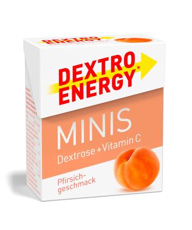 Dextro Energy Minis Peach + Vitamin C - 50g (1 piece) - glucose for fast carbohydrates and vitamin C for the immune system ideal to portion 50 g (1 Pack) peach 1 x 50g