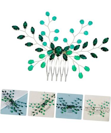 Housoutil Wedding Headpiece for Bride Hair Accessories for Wedding Green Hair Accessories Green Rhinestone Hair Side Comb Bridal Hair Accessory Crystal Emerald Women's Rhinestones - Buy Online on GoSupps.com
