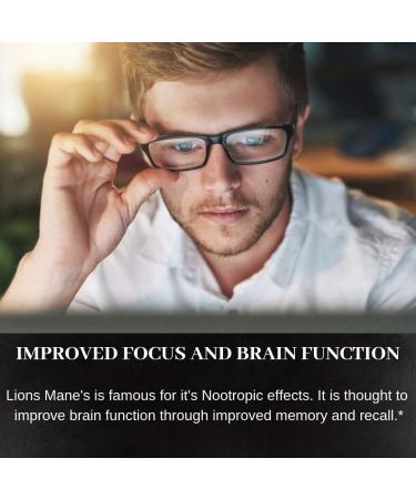 Lion's Mane Mushroom Capsules - 500mg | NGF & Nootropic Support | 30% Beta-D-Glucans - Buy Online on GoSupps.com