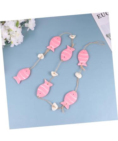 Alipis 1 Pc Fish Hanging Ornament Wedding D cor Woodsy Decor Wood Decor Pink Hanging String Shell Pink 102X4.2CM - Buy Online on GoSupps.com