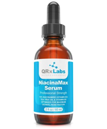 NiacinaMax Serum with 10% Niacinamide (Vitamin B3), Tea Tree Oil, Calendula Extract, Allantoin and VIT. B5 & E – Enhanced Dermal Penetration – Shrinks Pores & Reduces Blemishes on Skin – 2 oz / 60 ml