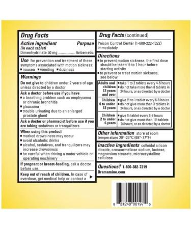 Dramamine Motion Sickness Relief 12ct x 3 - Fast-Acting Formula - Buy Online on GoSupps.com
