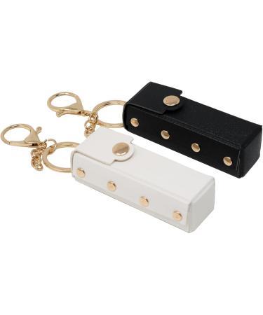 YUETON 2 Pack Lipstick Cases Keychain - Portable PU Leather Lip Balm Holders for Women | Stylish Cosmetic Accessories - Buy Online on GoSupps.com