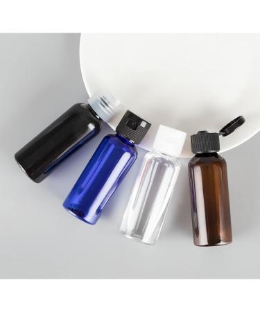 Zeoabsy 6 Pack 50ml Transparent PET Plastic Bottles - Portable Cosmetic Travel Container with Black Lid - Buy Online on GoSupps.com