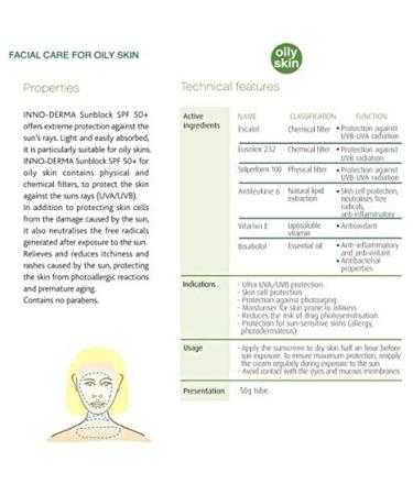 Inno-Derma Sun Defense UVP 50+ Sunblock for Oily/Combination Skin | International Shipping Available - Buy Online on GoSupps.com
