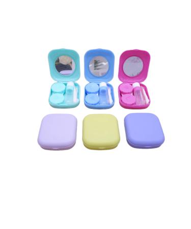 Kuanfine 6 Pack Contact Lens Case Kit Cute Travel Contact Case, All in One Soak Storage Container with Mirror Bottle Tweezers Contact Applicator