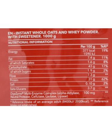 Prozis Oatmeal + Whey - Oats and Whey 1000g Peanut Butter - Buy Online on GoSupps.com