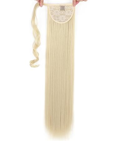 Long Straight Clip-In Ponytail Extension - Bleach Blonde 32 Inch - Buy Online on GoSupps.com