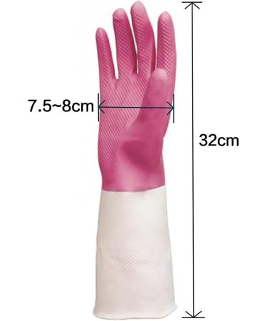 PowerPeak Dishwashing Gloves 6 Pairs Rubber Household Cleaning Reusable Heavy Duty Waterproof Long Cuffs Gloves Medium M Size - Buy Online on GoSupps.com