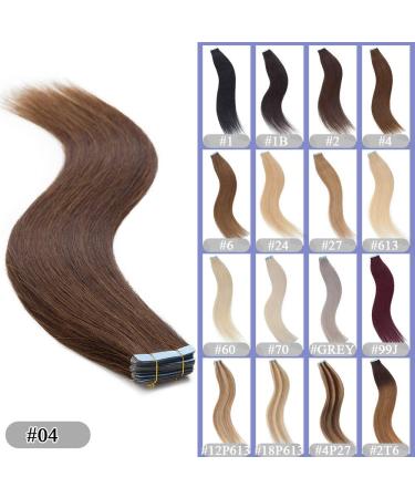 Elailite 20PCS Invisible Tape Extensions | Real Remy Human Hair | 40cm #04 Mittles Braun | Long-lasting Natural Look - Buy Online on GoSupps.com