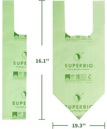 1.6 Gallon Compostable Handle Tie Garbage Bags - 50 Count, Small Trash Bags with Handles - Buy Online on GoSupps.com