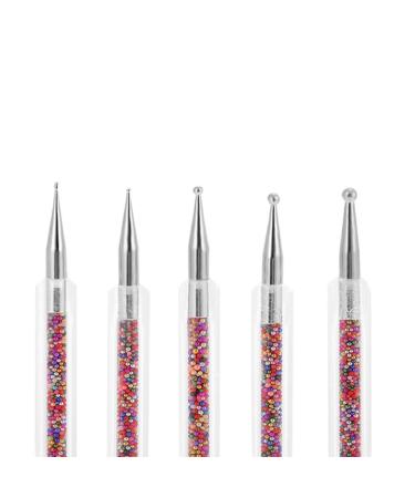 5pcs Professional Nail Art Brush Set - Reusable Drill Pen & Dot Tool for Stunning Designs - International Shipping Available - Buy Online on GoSupps.com