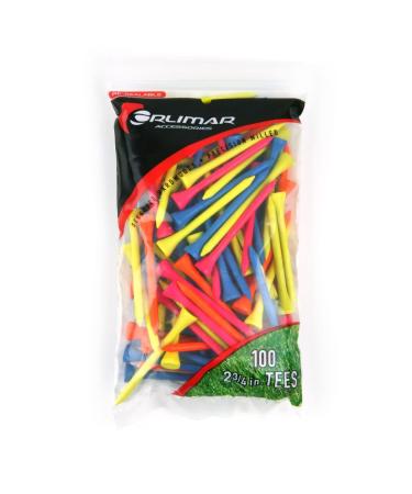 Orlimar Wood Golf Tees (Multiple Colors and Sizes Available) 100 Count 2-3/4" Florescent
