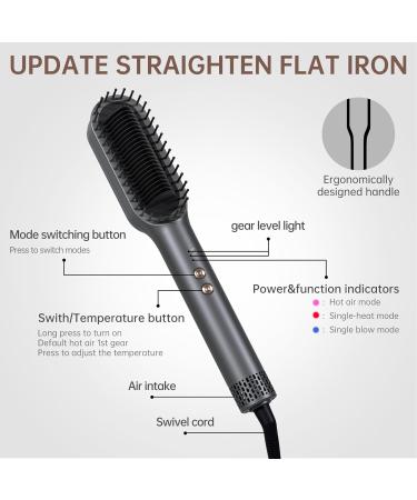 Hair Straightener Brush for Dry/Wet Hair - Fast Styling Reduces Heat Damage Dual Voltage Portable & Travel-Friendly - Buy Online on GoSupps.com