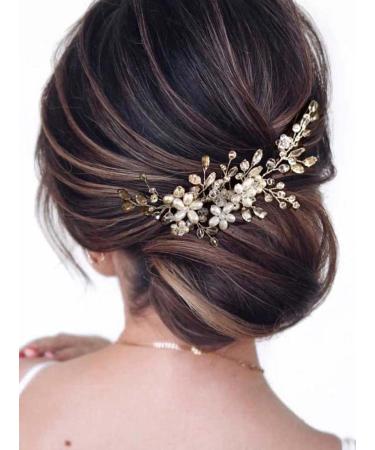 Resweky Bride Wedding Flower Hair Comb Silver Rhinestone Bridal Hair Pieces Beads Side Comb Bride Hair Accessories for Women and Girls - Buy Online on GoSupps.com