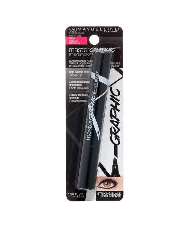 Maybelline New York Eye Studio Master Graphic Liquid Eyeliner, Striking Black, 0.084 oz - Buy Online on GoSupps.com