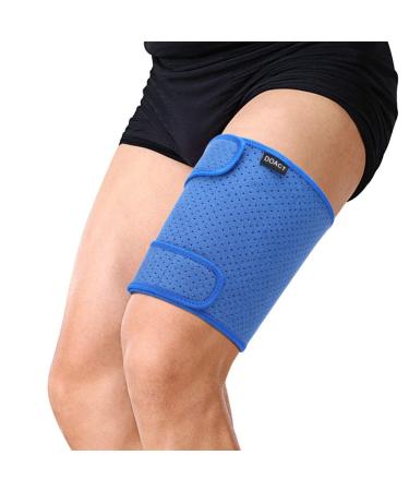 Thigh Brace Support | Anti-Slip Compression Sleeve for Hamstring & Quadricep Injuries | Adjustable Sports Leg Bandage - Buy Online on GoSupps.com