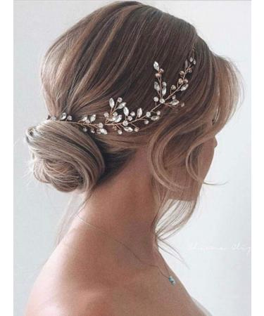 JAKAWIN Bride Wedding Crystal Hair Vine Silver Rhinestone Hair Piece Bridal Hair Accessories for Women and Girls HV113 (Silver)