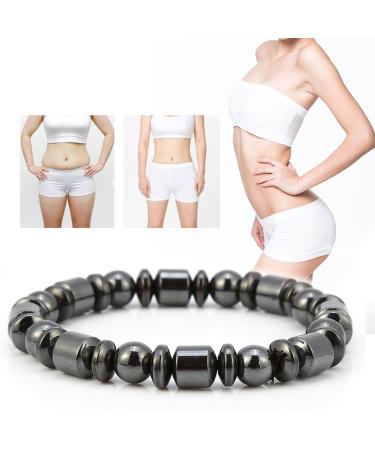 Magnetic hard band unisex stylish weight loss black stone bracelet magnetic field therapy bracelet for healthcare best gift for parents and friends