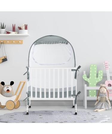 L RUNNZER Baby Pack N Play Tent  Baby Crib Safety Tent to Keep Baby from Climbing Out  Baby Crib Canopy for Pack N Play  Mini Cribs & Playpens  Pop Up Design & See-Through Mesh Gray Pack N Play Tent - Buy Online on GoSupps.com