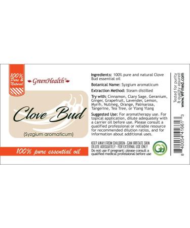 Clove Bud Essential Oil 16 fl oz (473 ml) Aluminum Bottle w/Plug Cap 100% Pure Essential Oil GreenHealth Clove Bud 16 Fl Oz (Pack of 1) - Buy Online on GoSupps.com