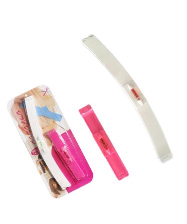 Hair Cutting Clip Tools Professional DIY Home Bangs Trimmer Styling Aid Clip Comb Hairstyle Typing Trim Ruler Kits for Layers Bangs Bobs Trims Split Ends (White/Pink)