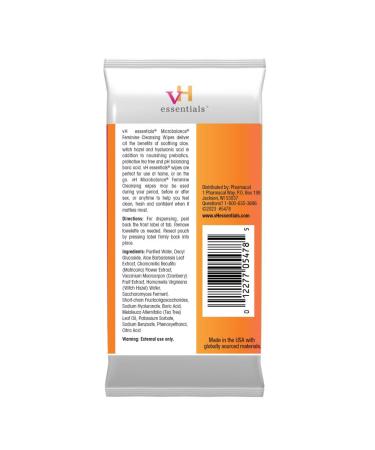 vH Essentials Feminine Cleansing Wipes | pH Balanced Tea Tree & Aloe Odor-Blocking Paraben-Free - Soothing Care for Vaginal & Perianal Health - Buy Online on GoSupps.com