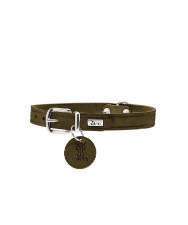 HUNTER AALBORG dog collar leather simple robust comfortable 32 (XS) olive olive 32 (XS)
