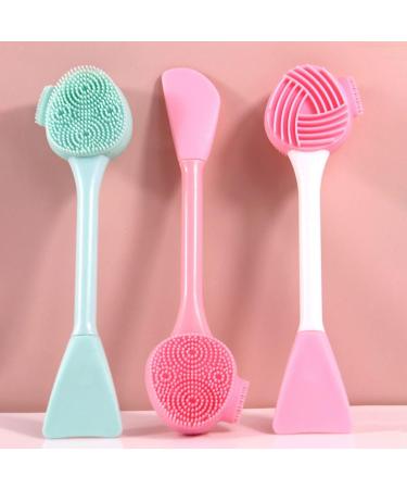 FRCOLOR 2pcs Silicone Cleansing Brush Set - Deep Exfoliating Facemask Spatulas for Face & Lips - Makeup Scraper & Cosmetic Brush for Perfect Skin Care - Buy Online on GoSupps.com
