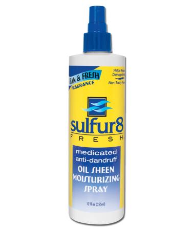 Sulfur8 Fresh Medicated Anti-dandruff Oil Sheen Spray 12 oz (Pack of 3)