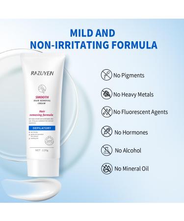 RAZUYEN Painless Body Hair Removal Cream Depilatory Cream for Unwanted Hair in Underarms Legs and Arms Sensitive Skin Hair Removal Cream For Women Natural Hair Removal Cream 4.23 Ounce - Buy Online on GoSupps.com