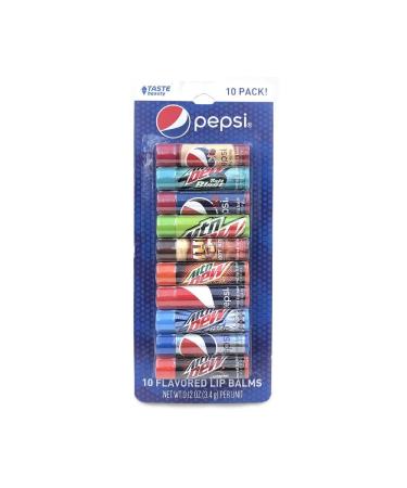 10 Pepsi & Mountain Dew Flavored Lip Balms! Tastes just Like Your Favorite Flavors Including Pepsi Mountain Dew Mountain Dew Code Red Cherry Vanilla Pepsi and Many More!