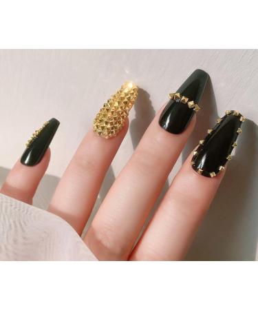 600Pcs Nail Art Punk Metalic Spike Studs Metallic Nail Art Punk Studs Rivets Manicure Gold Square Spike Studs Manicure Tips Nail Art Charms Nail Art Decoration Accessory-Solid - Buy Online on GoSupps.com