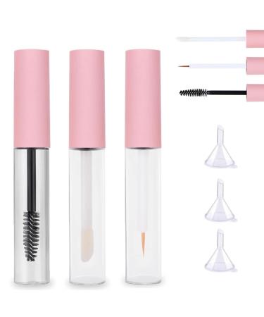 10ml Empty Mascara Tube and Wand Glass Amber 3pcs DIY Mascara Tubes Empty for Castor Oil Glass Mascara Bottles Ideal Kit for DIY Cosmetics (3pcs)