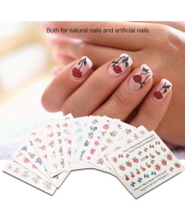 Nail Art Sticker 50 Sheets Mixed Flower Butterfly Cartoon Nail Art Water Transfer Sticker Nail DIY Decals(BLE) Mixed Set Ble - Buy Online on GoSupps.com