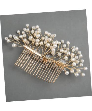 Angoily Metal Hair Clips Gold Hair Clips Bridal Headpiece Leaf Pearl Hair Comb Bridal Hair Comb Rhinestone Bridal Rhinestone Hair Clip Crystal Headpiece Wedding Accessories Bride - Buy Online on GoSupps.com