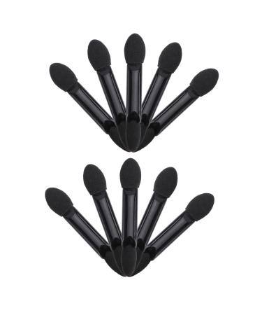 VINTORKY 10pcs Makeup Tool Kit Applicateur Dual Sided Eye Shadow Brush Fard Supple Eyeshadow Brush Face Black