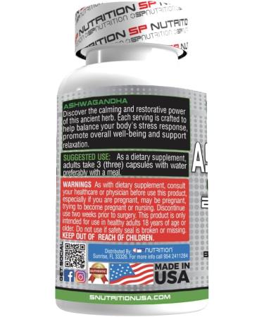 S Nutrition Ashwagandha Extra Strength Supplement 2100mg per Serving 60 Capsules Stress & Mood Support - Buy Online on GoSupps.com