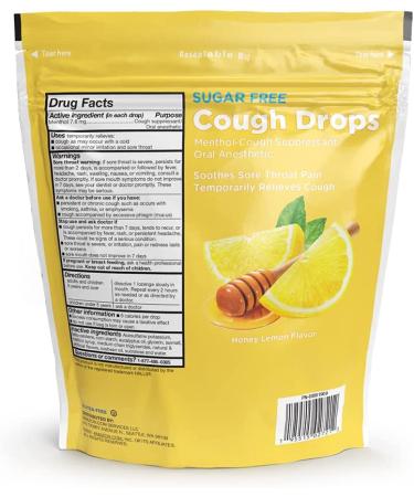 Amazon Basic Care Sugar Free Honey Lemon Cough Drops 140ct - Soothing Relief (Formerly SoundHealth) - Buy Online on GoSupps.com